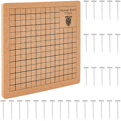 Square Cork Cotton Rope Knitting Board AJEW-WH20017-87A-1