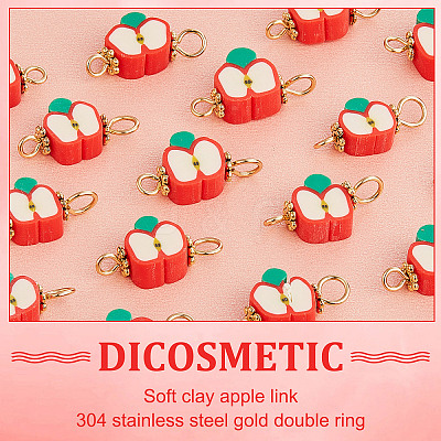 100Pcs Polymer Clay Connector Charms CLAY-DC0001-01-1