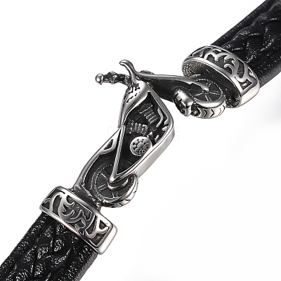 Men's Braided Leather Cord Bracelets BJEW-H559-10G-1