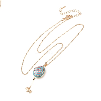 Magnetic Brass Enamel Egg Locket Pendant Necklaces for Women KK-CBAF5B9-02G-02-1