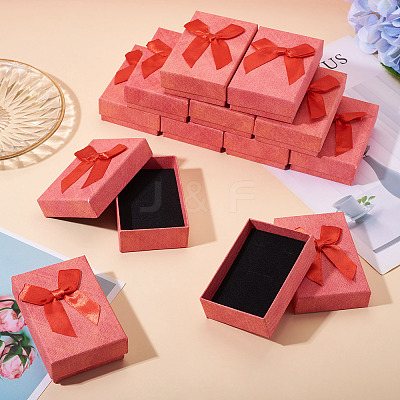 Rectangle Paper Jewelry Set Storage Gift Boxes with Bowknot CON-TAC0014-12D-1