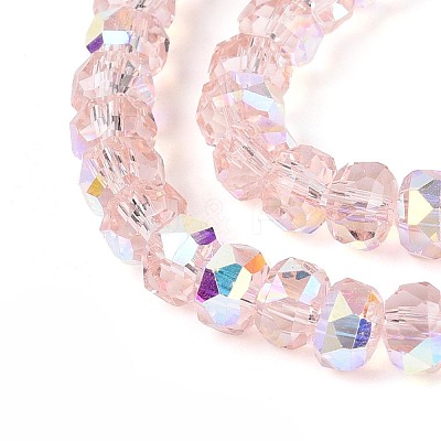 Electroplate Transparent Glass Beads Strands EGLA-N022-05B-C04-1