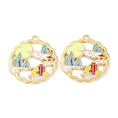 Rack Plating Alloy Pendants FIND-M020-06G-01-1