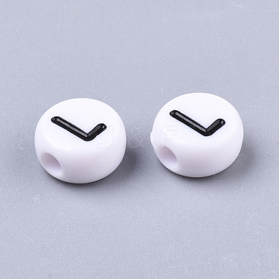 White Opaque Acrylic Beads SACR-R249-01M-1