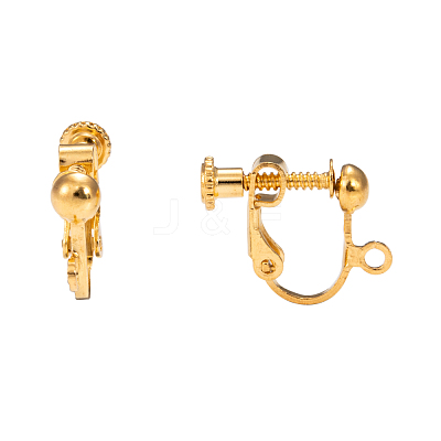 Brass Screw On Clip-on Earring Findings KK-L164-01G-1
