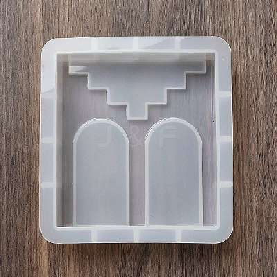 DIY Square with Rampart Pattern Candle Silicone Molds DIY-G113-09A-1