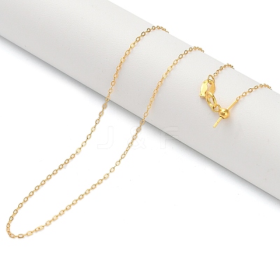 925 Sterling Silver Cable Chain Adjustable Slider Necklaces for Women NJEW-U030-01G-01-1