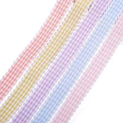 25 Yards 5 Colors Polycotton(Polyester Cotton) Ribbon OCOR-TAC0030-02B-1