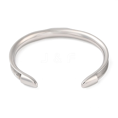 Non-Tarnish 304 Stainless Steel Open Cuff Bangles for Women BJEW-U001-03P-1