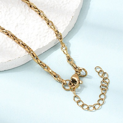 3MM 304 Stainless Steel Twisted Oval Link Chain Necklaces for Man and Women SA-CBAB767-18A-G-1