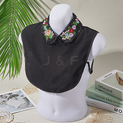 Detachable Polyester Embroidered Flower Collar AJEW-WH20006-242B-1