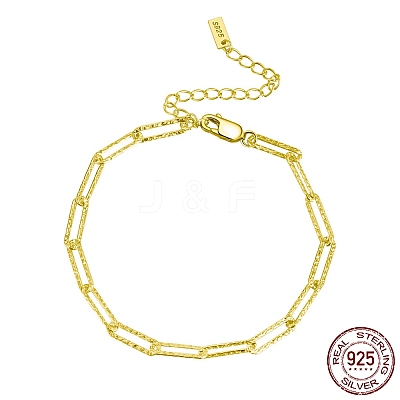 925 Sterling Silver Paperclip Chain Bracelets BJEW-I314-055G-1
