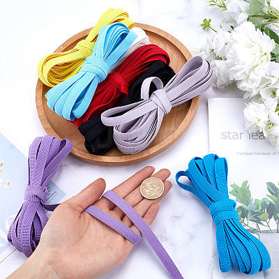 40 Yards 8 Colors Flat Polyester Non-slip Elastic Cord OCOR-GF0003-65-1