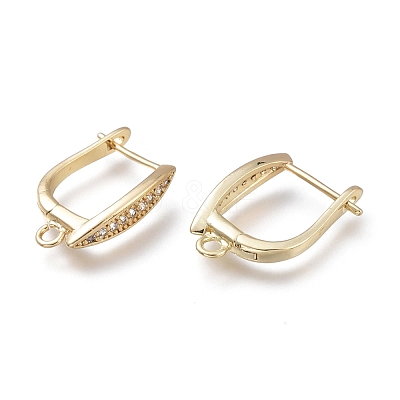 Brass Hoop Earring Findings with Latch Back Closure KK-H102-02G-1