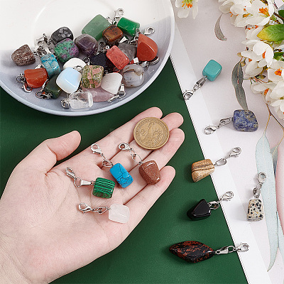 Gemstone Nuggets Pendant Decoration HJEW-AB00382-1
