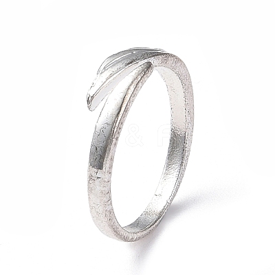 Alloy Wing Open Cuff Ring for Women RJEW-K239-17A-AS-1