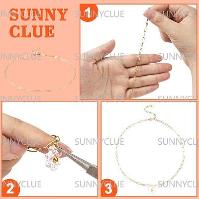 12Pcs 4 Styles 304 Stainless Steel Paperclip Chain Necklaces NJEW-SC0001-56-1