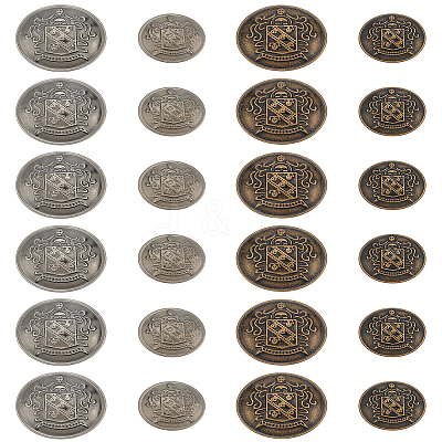 24Pcs 4 Styles 4-Hole Brass Buttons BUTT-LP0001-07-1