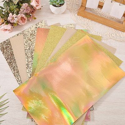 8Pcs 4 Colors Imitation Leather Fabrics DIY-CL0001-74A-1