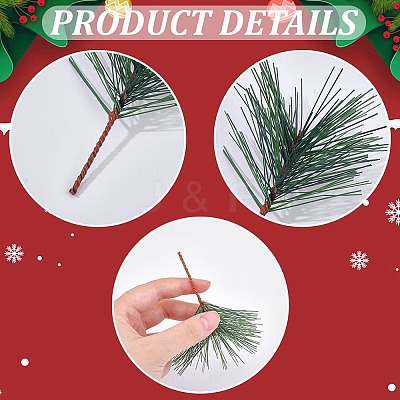 30Pcs Plastic Artificial Pine Branches AJEW-CP0009-91-1