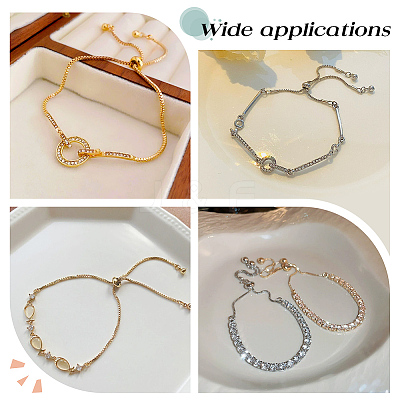12Pcs Rack Plating Brass Chain Bracelet Making MAK-ME0001-07P-1