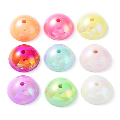 UV Plating Transparent Acrylic Beads X-OACR-Z013-04-1