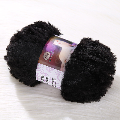 Imitation Mink Fur Super Bulky Polyester Nylon Blended Yarn PW-WG86474-06-1
