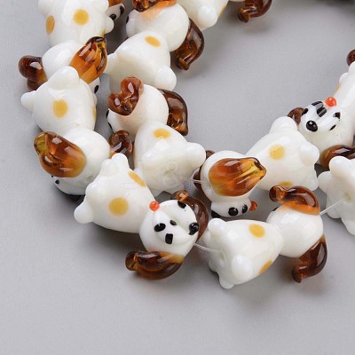 Handmade Bumpy Lampwork Beads Strands LAMP-S194-010-1