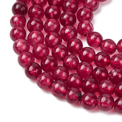 Natural White Jade Round Bead Strands G-A130-3mm-F01-1