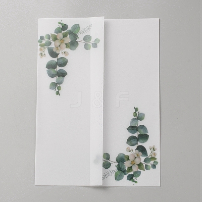 Leaf Pattern Parchment Paper Envelopes DIY-WH20012-04-1