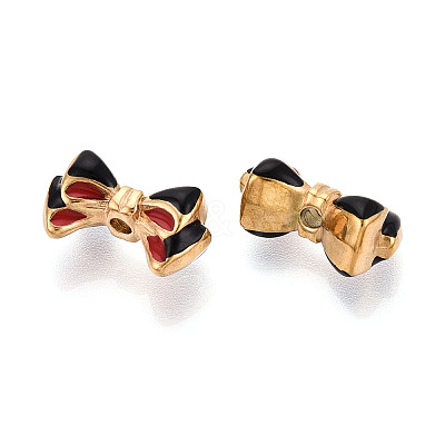 Ion Plating(IP) 304 Stainless Steel Enamel Beads STAS-N114-23B-G-1