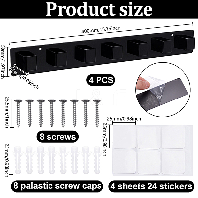 4 Bags Acrylic Wall-Mounted Display Races for Eyeglasses ODIS-GO0001-20-1