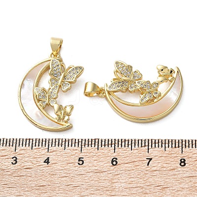 Brass Micro Pave Cubic Zirconia Pendants KK-U070-03C-G-1