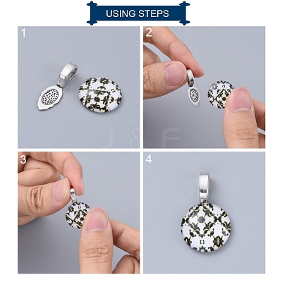 Tibetan Style Alloy Glue-on Flat Pad Bails LF10728Y-NF-1
