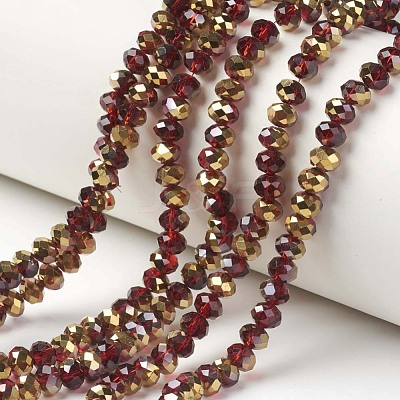Electroplate Transparent Glass Beads Strands EGLA-A034-T4mm-O07-1