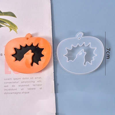 Halloween DIY Pumpkin Pendant Silicone Molds DIY-P006-52-1