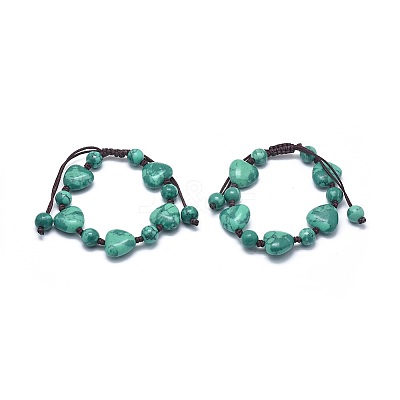 Synthetic Turquoise Braided Bead Bracelets BJEW-K212-D-1