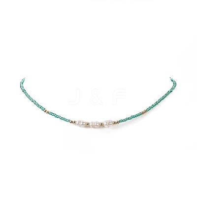 7Pcs 7 Colors Natural Pearl & Glass Seed Beaded Necklaces Set for Women NJEW-JN04184-1