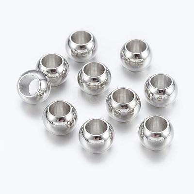 Brass European Beads KK-E359-7mm-P-1