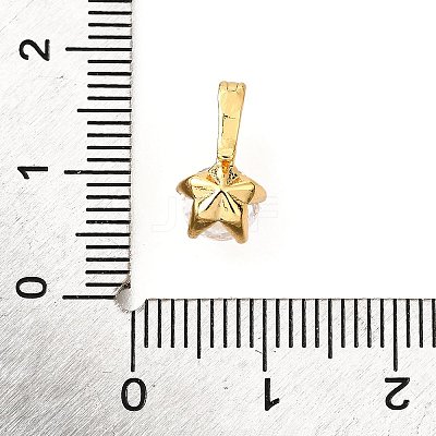 Brass Micro Pave Cubic Zirconia Charms KK-D356-05A-G-1