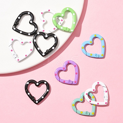 10Pcs Spray Painted Alloy Spring Gate Rings FIND-YW0008-92-1