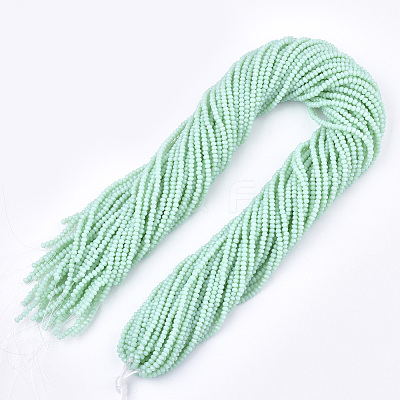 Opaque Solid Color Glass Beads Strands GLAA-S178-12B-10-1