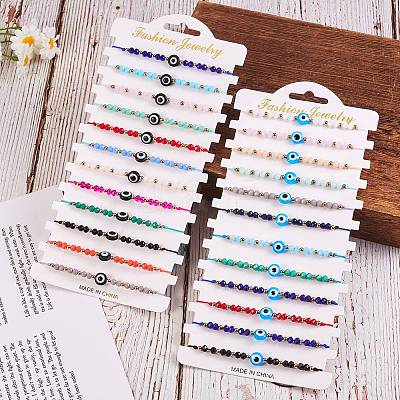 Adjustable Waxed Cord Braided Bead Bracelets BJEW-SZC0001-03B-1