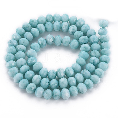 Opaque Baking Paint Glass Beads Strands EGLA-N006-009A-A04-1