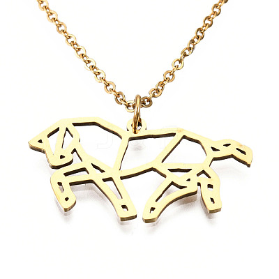 201 Stainless Steel Pendant Necklaces NJEW-T009-JN038-2-45-1