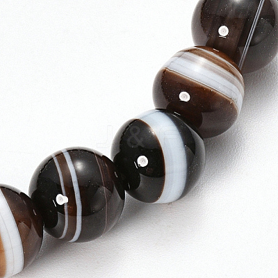 Natural Striped Agate/Banded Agate Beaded Stretch Bracelets X-BJEW-Q692-03I-1
