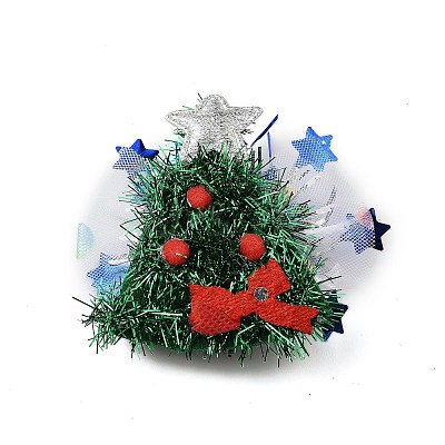 Christmas Theme Glitter Felt Fabric Alligator Hair Clip PHAR-U002-01E-1