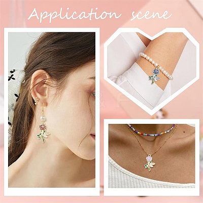 30Pcs 2 Colors Alloy Enamel Pendants ENAM-YW0008-78-1
