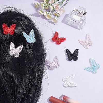 48Pcs 6 Colors Lace Butterfly Alligator Hair Clips PHAR-CP0001-15-1