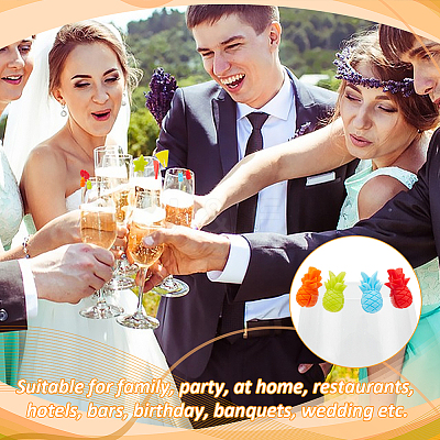 2 Sets 2 Style Silicone Wine Glass Charms AJEW-NB0005-70-1